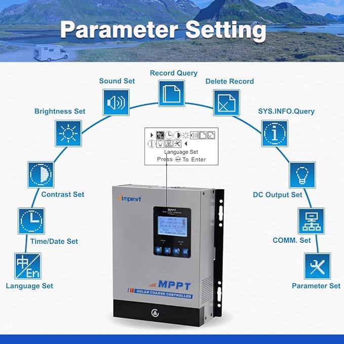 MPPT Solar Charge Controller 60A 12V 24V 36V 48V Battery System Auto,Max Input 150V PV Solar Panel Regulator for AGM Sealed Gel Flooded Lithium Battery